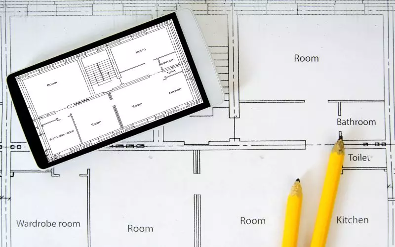 An architectural floor plan viewed from above