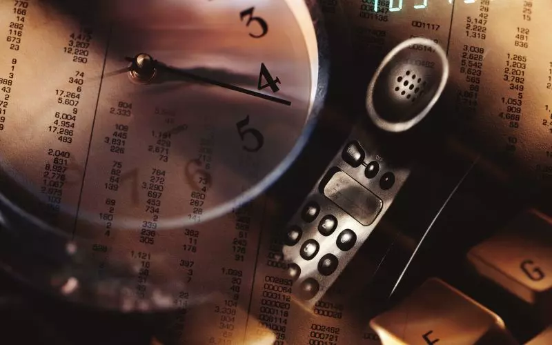 The brass mechanism of an old meter