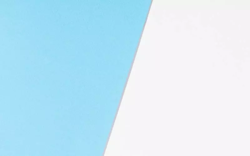 A clean diagonal split of blue and white