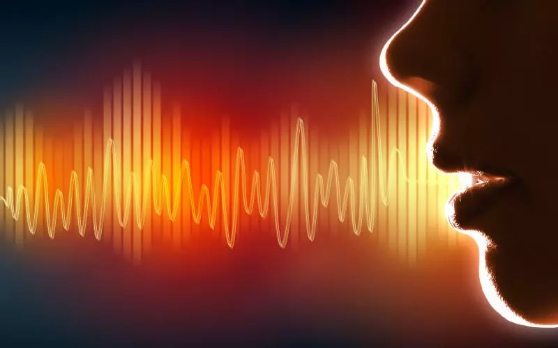 A speaking profile resolving into a sound wave