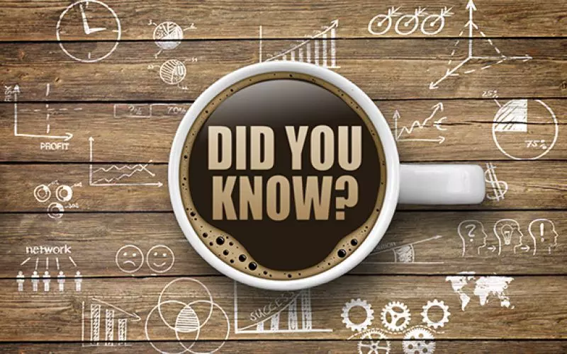 A coffee cup on a wooden desk with the words Did You Know