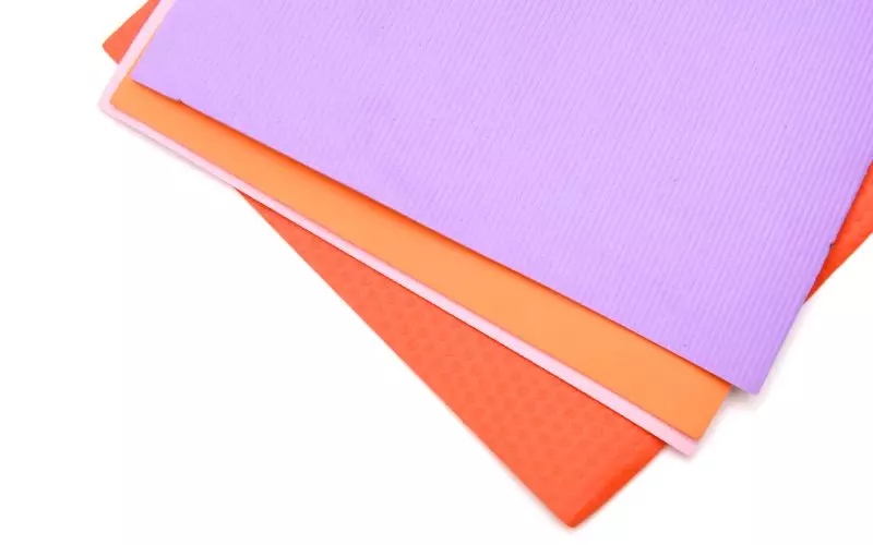 Overlapping sheets of colored paper