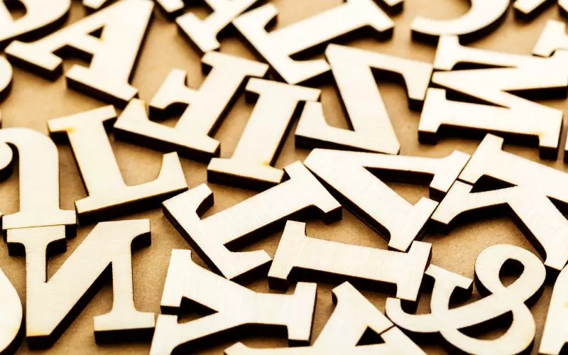 A pile of wooden letterpress letters